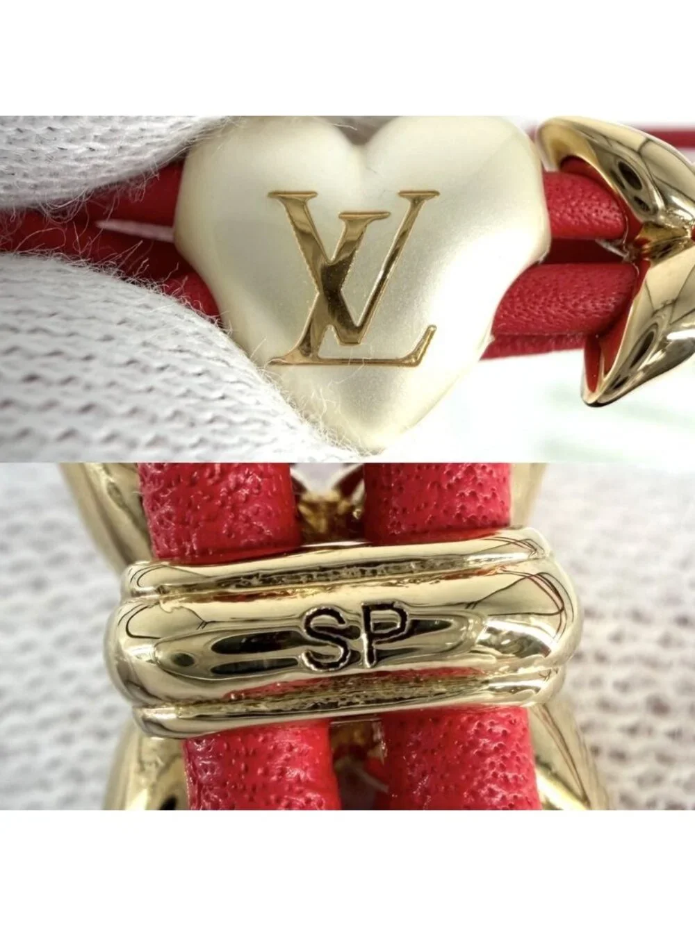 Louis Vuitton Red Gold Vintage Bracelet